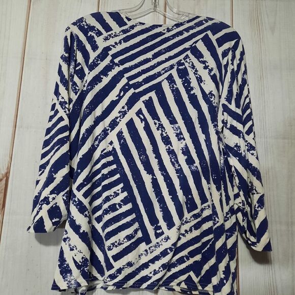 Peck‎ & Peck blouse Ladies size Extra Large Blue & White classiccore - Picture 2 of 7